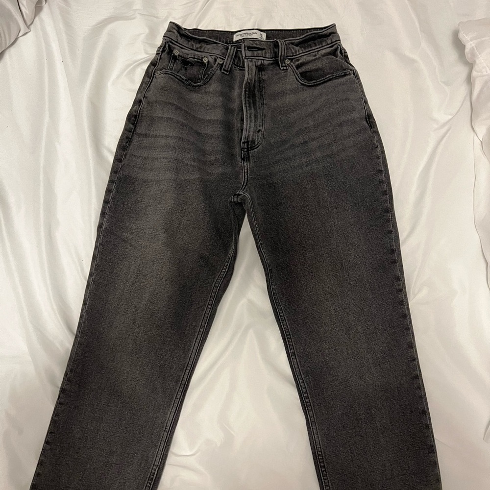 Abercrombie and Fitch Curve Love Ankle Straight Ultra High Rise Jeans